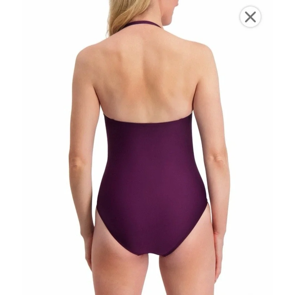 DKNY Sport Swimsuit XXL Purple Tummy Control Adjustable‎ Straps NWT - Picture 3 of 6